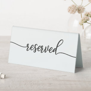 Plaque De Table Panneau de table réservée calligraphié chic simple