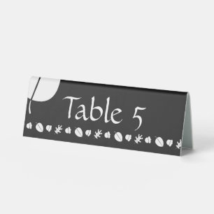 Plaque De Table Panneau de table tente Feuilles d'automne en noir