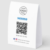 Plaque De Table Panneau de table Venmo | Scannez le code QR pour p (Arrière)
