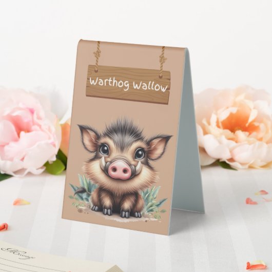 Plaque De Table Panneau de table Warthog Wallow Safari (In SItu (Mariage))