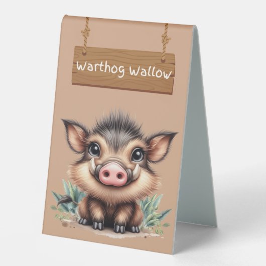 Plaque De Table Panneau de table Warthog Wallow Safari (Recto)