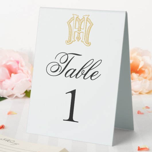 Plaque De Table Panneau de tableau Monogramme HM ou Monogramme MH (In SItu (Mariage))