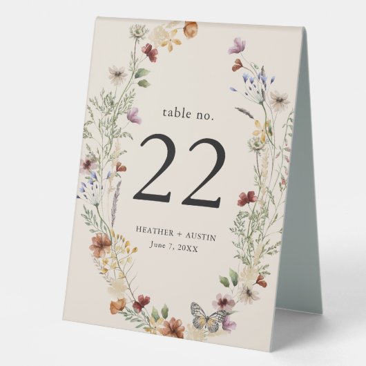 Plaque De Table Panneau de tente Boho Floral Table (Recto)