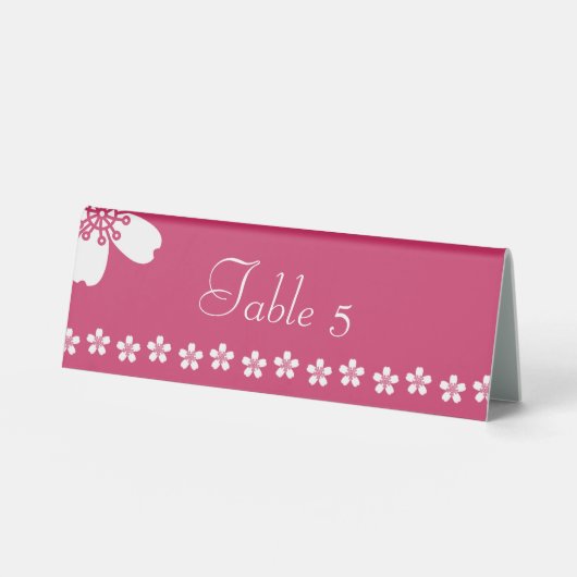 Plaque De Table Panneau de tente Charming Sakura en framboise (Recto)