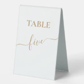 Plaque De Table Panneau de tente Chic Gold Script Calligraphie (Recto)