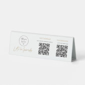 Plaque De Table Panneau de tente de code QR de médias sociaux (Verso)