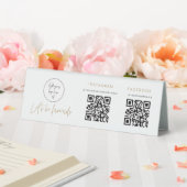 Plaque De Table Panneau de tente de code QR de médias sociaux (In SItu (Mariage))
