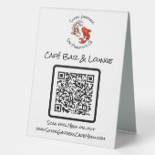Plaque De Table Panneau de tente de menu de café avec code QR | Po (Recto)