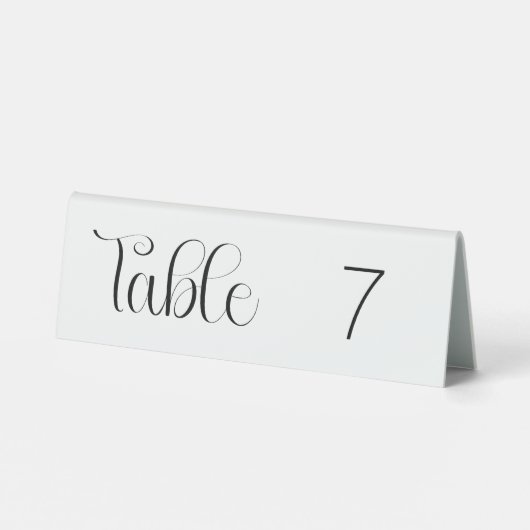 Plaque De Table Panneau de tente de table 6x2 numéro noir (Verso)