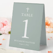 Plaque De Table Panneau de tente de table de baptême garçon croix (In SItu (Mariage))