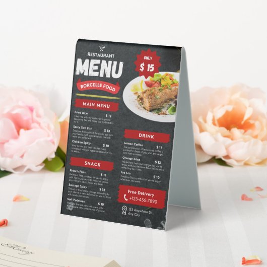 Plaque De Table Panneau de tente de table Menus alimentaires (In SItu (Mariage))