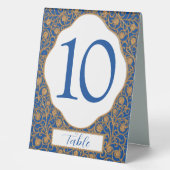 Plaque De Table Panneau de tente de table numéro bleu et or (Recto)
