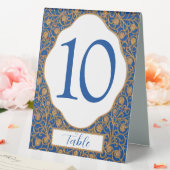 Plaque De Table Panneau de tente de table numéro bleu et or (In SItu (Mariage))