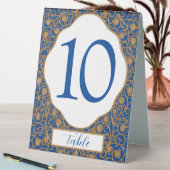 Plaque De Table Panneau de tente de table numéro bleu et or (En SItu (Tableau))