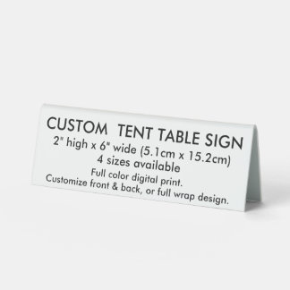Plaque De Table Panneau de tente de table personnalisé 2" x 6" - A