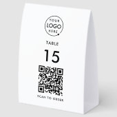 Plaque De Table Panneau de tente de table QR | Restauration Café N (Arrière)
