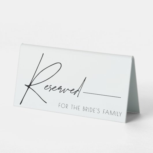 Plaque De Table Panneau de tente de table réservée mariage (Recto)