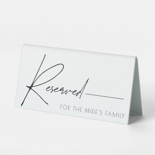 Plaque De Table Panneau de tente de table réservée mariage (Verso)