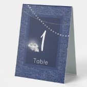 Plaque De Table Panneau de tente Denim et diamants (Recto)