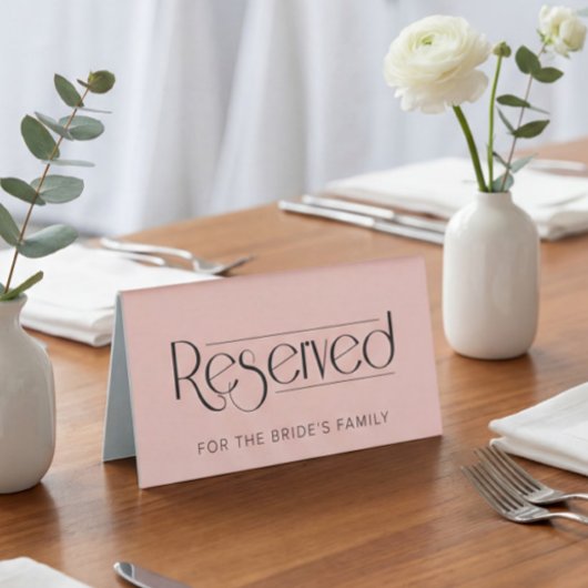 Plaque De Table Panneau de tente du Mariage rose Réservé