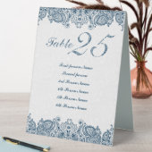 Plaque De Table Panneau de tente en dentelle bleu et blanc (En SItu (Tableau))