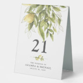 Plaque De Table Panneau de tente Mariage Rustique Citrons verts (Recto)