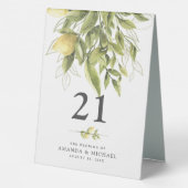 Plaque De Table Panneau de tente Mariage Rustique Citrons verts (Verso)