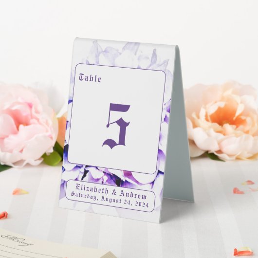 Plaque De Table Panneau de tente Mariage Violets élégants (In SItu (Mariage))