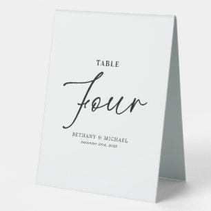 Plaque De Table Panneau de tente numéro 4 de table de mariage simp