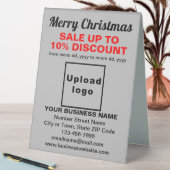 Plaque De Table Panneau de vente de Noël d'affaires sur table gris (En SItu (Tableau))