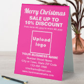 Plaque De Table Panneau de vente de Noël d'affaires sur table rose (En SItu (Tableau))