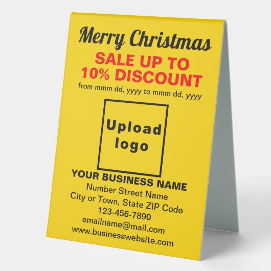 Plaque De Table Panneau de vente de Noël pour les entreprises sur  (Recto)
