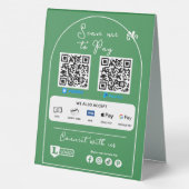 Plaque De Table Panneau d'entreprise de paiement par numérisation (Verso)