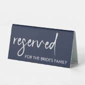 Plaque De Table Panneau élégant bleu marine réservé (Verso)
