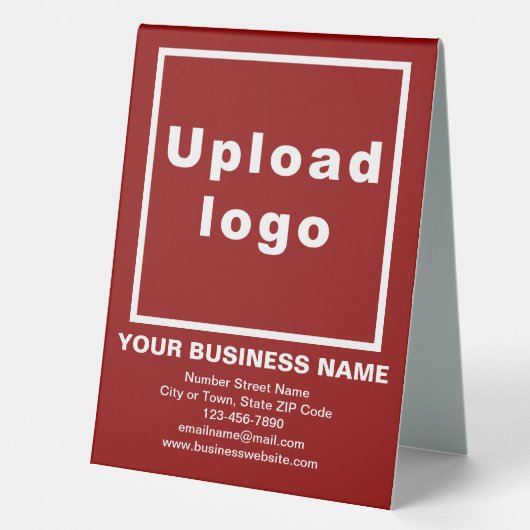 Plaque De Table Panneau Entreprise sur table rouge (Recto)