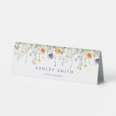 Plaque De Table Panneau fleur sauvage Nom Plate Desk (Verso)