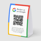 Plaque De Table Panneau Google Avis pour table | Présentoir QR Cod (Recto)
