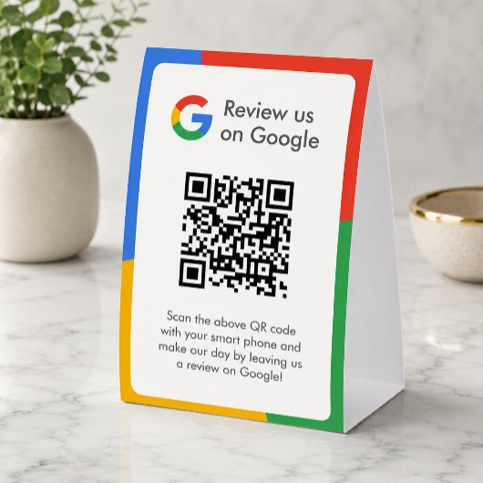 Plaque De Table Panneau Google Avis pour table | Présentoir QR Cod