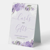 Plaque De Table Panneau Lilac Lavender Cartes et Cadeaux (Verso)