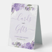 Plaque De Table Panneau Lilac Lavender Cartes et Cadeaux (Recto)