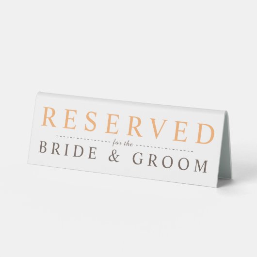 Plaque De Table Panneau mariage citrouille de chute orange réservé (Recto)