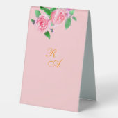 Plaque De Table Panneau Mariage rose rose ruban (Verso)