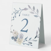 Plaque De Table panneau numéro de table couronne aquarelle bleu po (Verso)