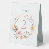 Plaque De Table panneau numéro de table couronne florale (Verso)