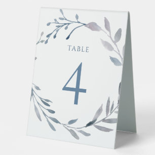 Plaque De Table panneau numéro quatre table en aquarelle bleu pous