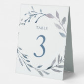Plaque De Table panneau numéro trois table aquarelle bleu poussiér (Verso)