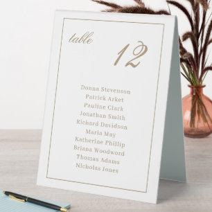 Plaque De Table Panneau numéroté élégant en forme de tente pour ta