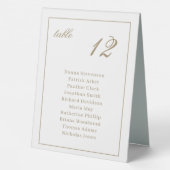 Plaque De Table Panneau numéroté élégant en forme de tente pour ta (Verso)