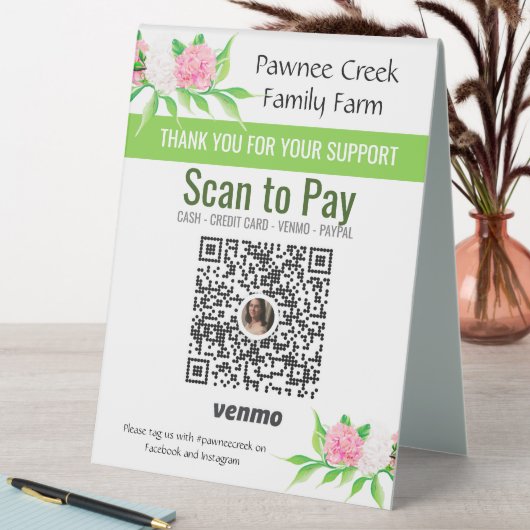 Plaque De Table Panneau Paye personnalisée ici | Fleuriste Flower (En SItu (Tableau))