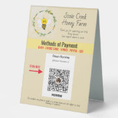 Plaque De Table Panneau Personnaliser la paie ici| Acheter du miel (Recto)